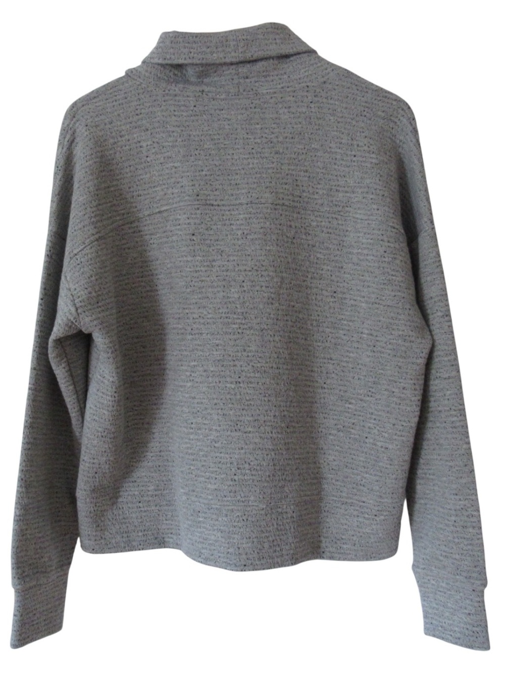 Calia Lunar Jacquard Funnel Neck Sweater Large Gray Comfort Travel Pullover - Picture 2 of 9